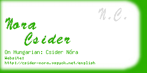 nora csider business card